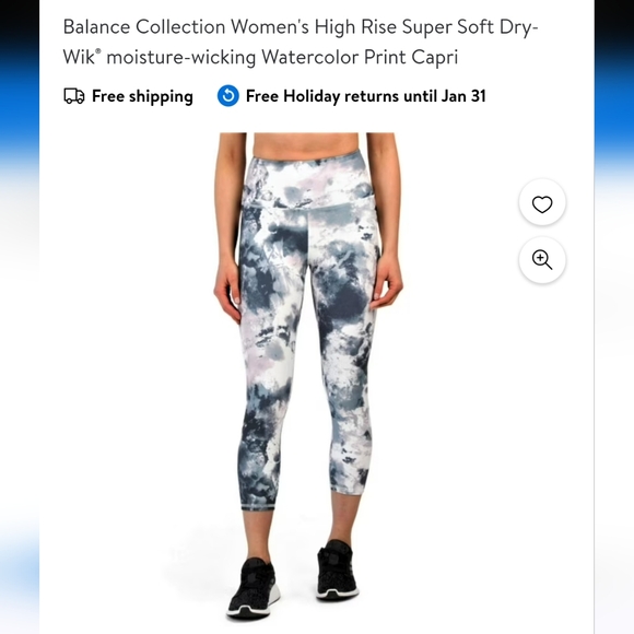 Balance Collection L High Rise Super Dry Watercolor Capri Green White 2098-X - Picture 2 of 5